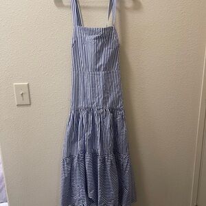 Banana Republic Blue and White Striped Maxi Dress